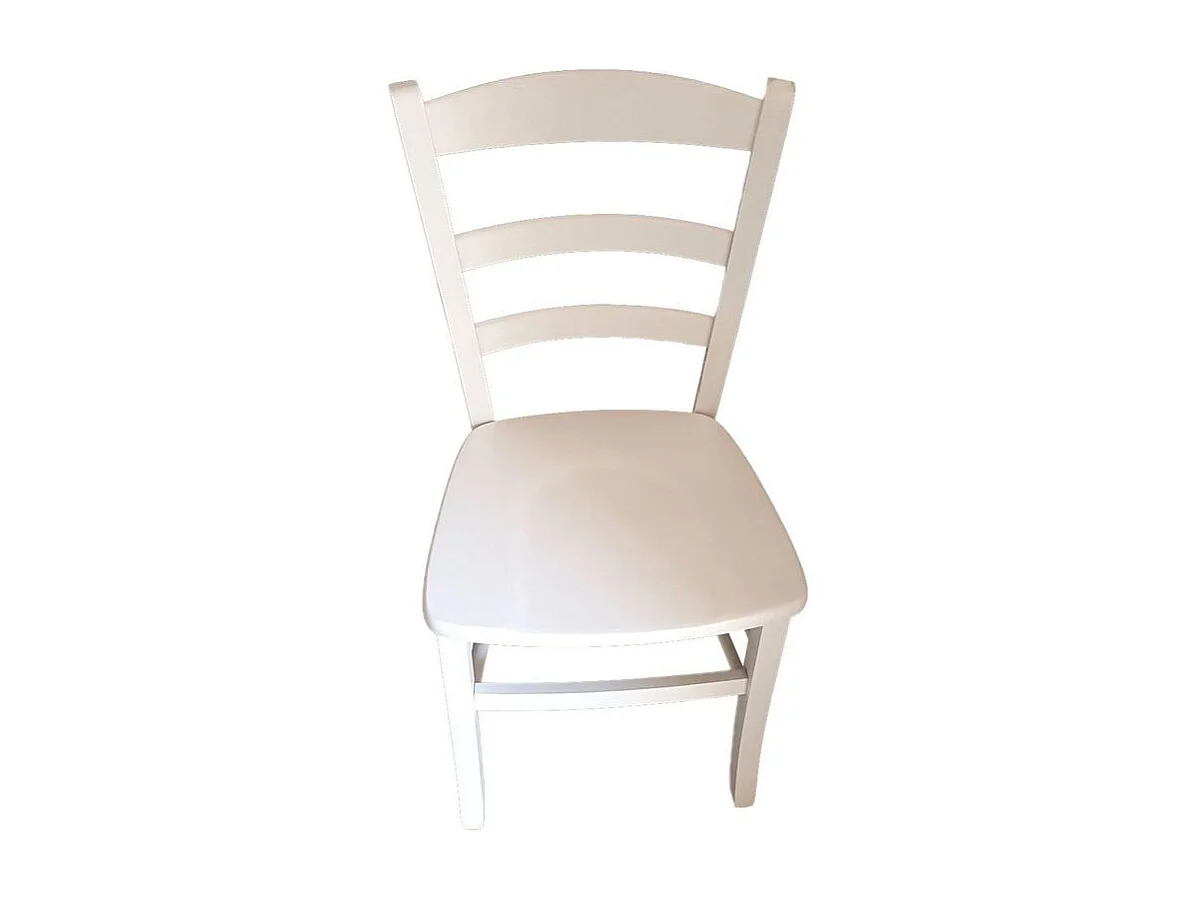 Sedia paesana bianca seduta massello