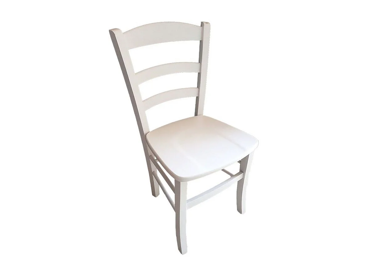 Sedia paesana bianca seduta massello