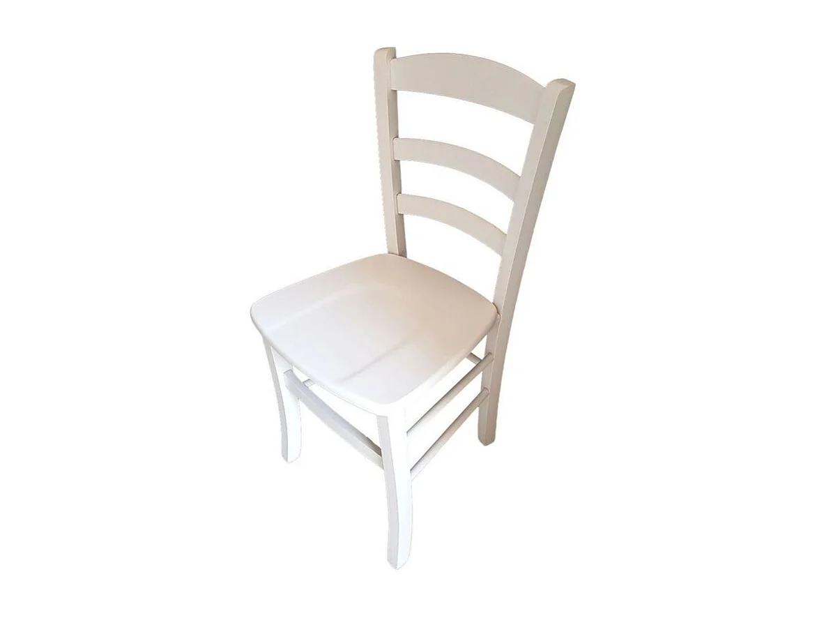 Sedia paesana bianca seduta massello