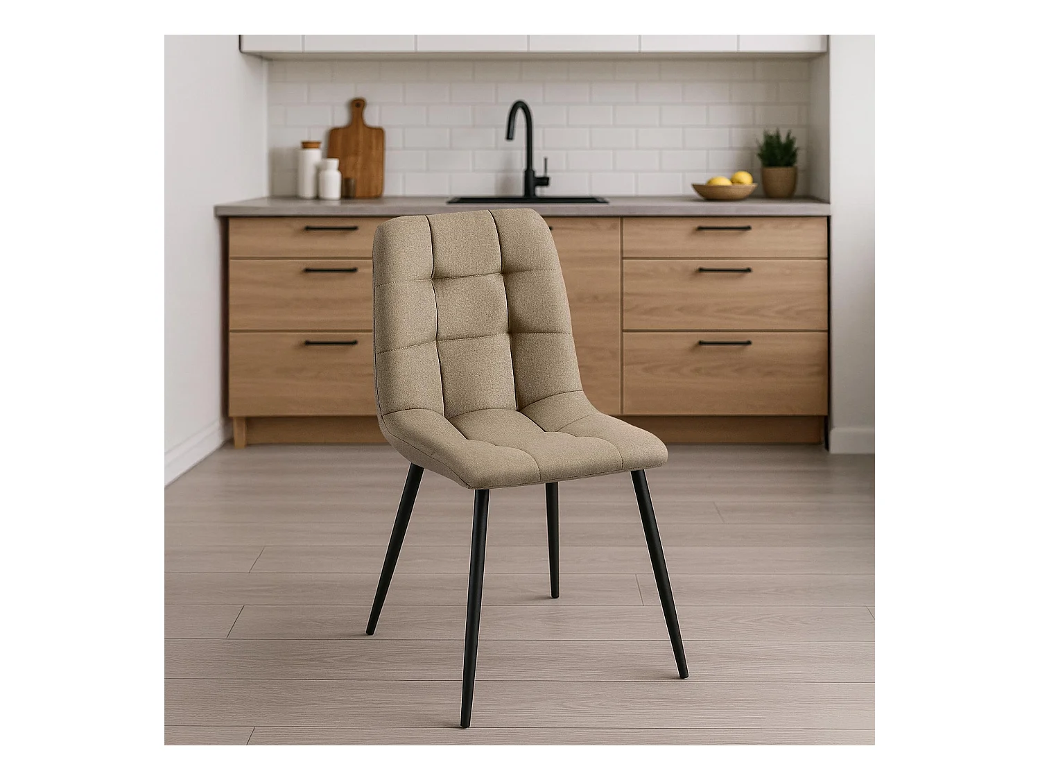 chaise salle à manger - Tissu - Taupe - Antibes