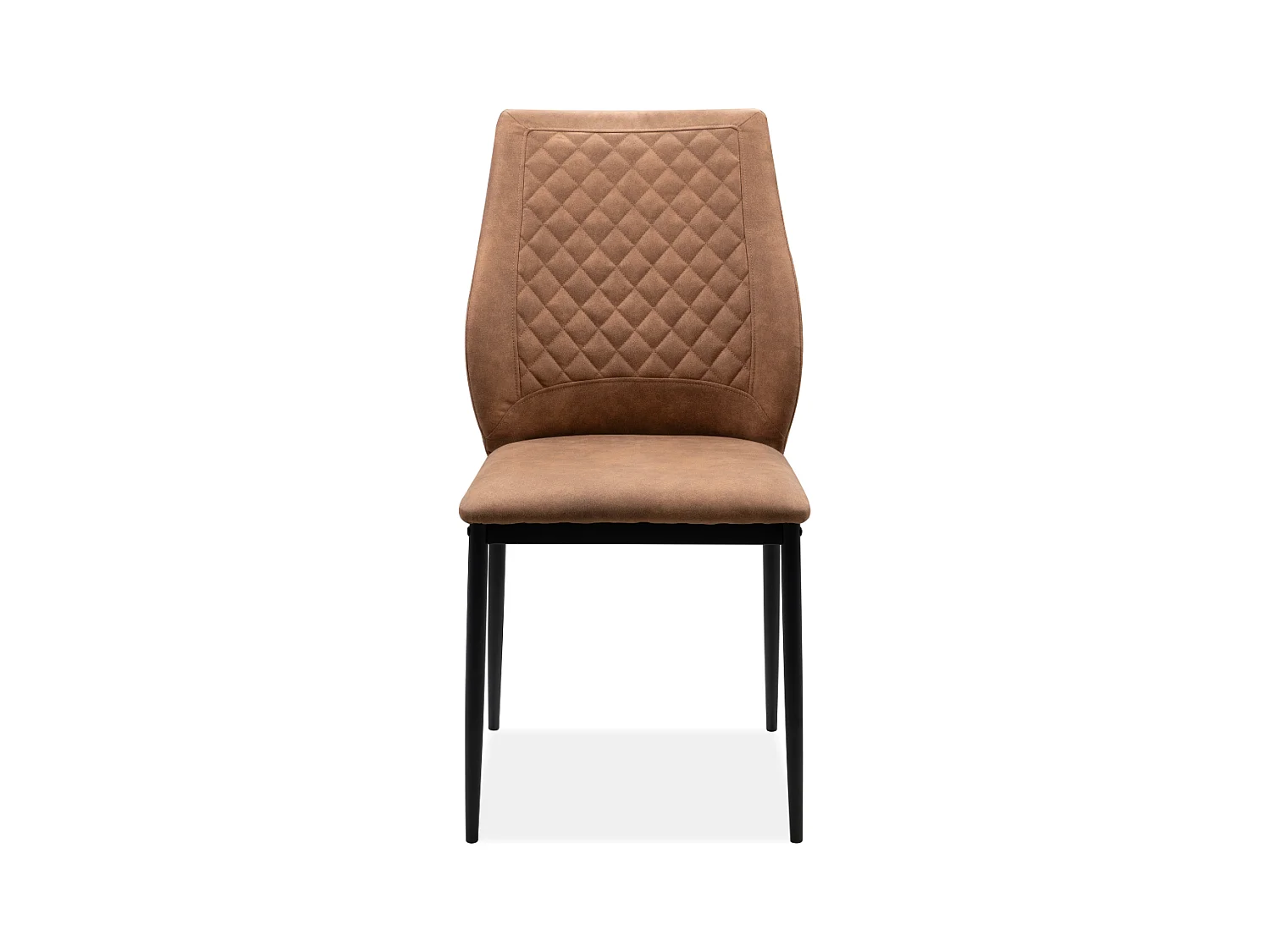 Lot de 4 chaises en tissu capitonné avec structure en métal L48cm - LILLIE