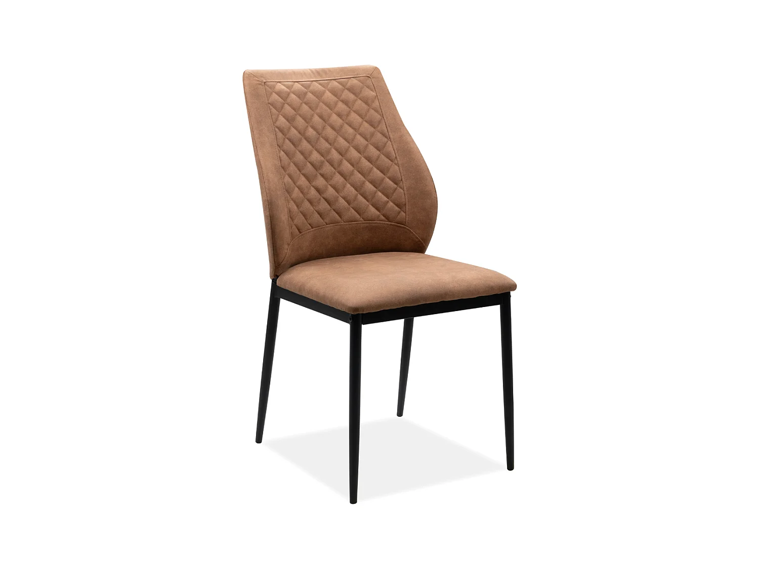 Lot de 4 chaises en tissu capitonné avec structure en métal L48cm - LILLIE