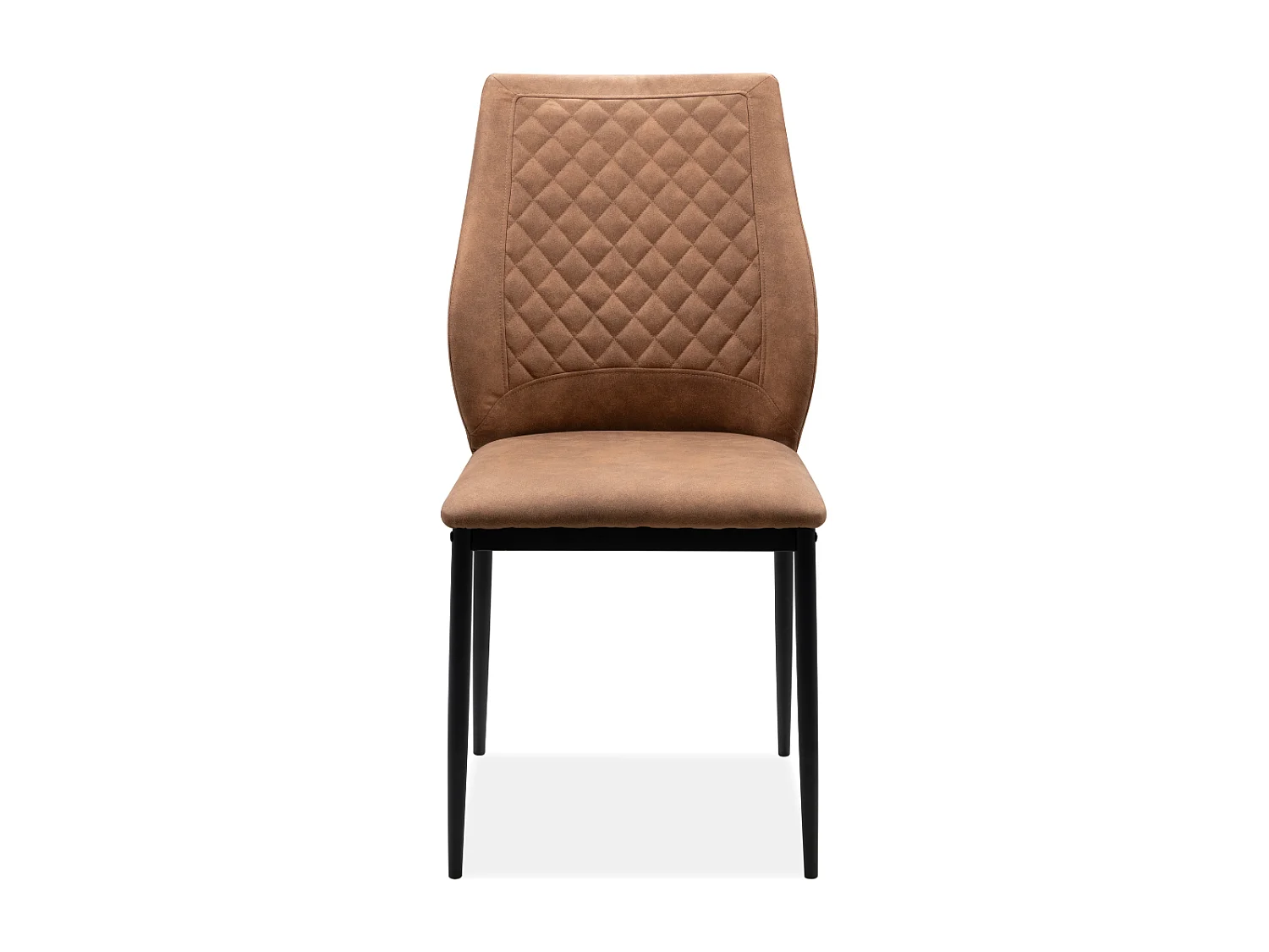 Lot de 4 chaises en tissu capitonné avec structure en métal L48cm - LILLIE