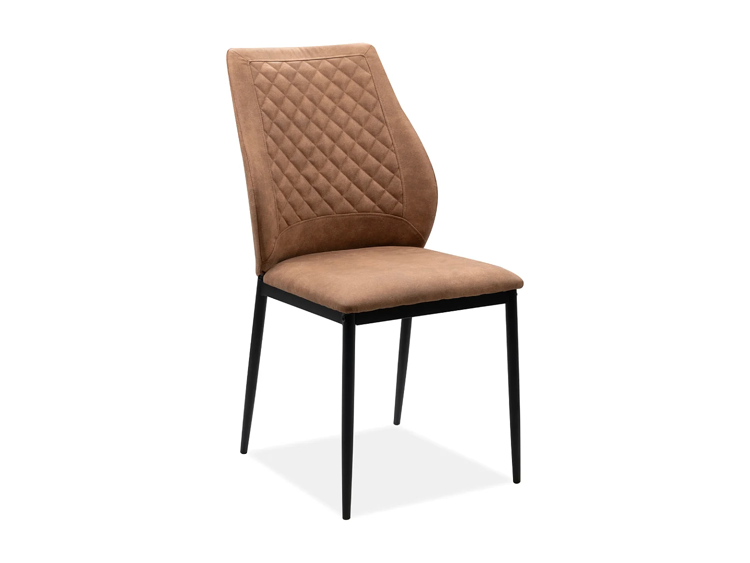 Lot de 4 chaises en tissu capitonné avec structure en métal L48cm - LILLIE