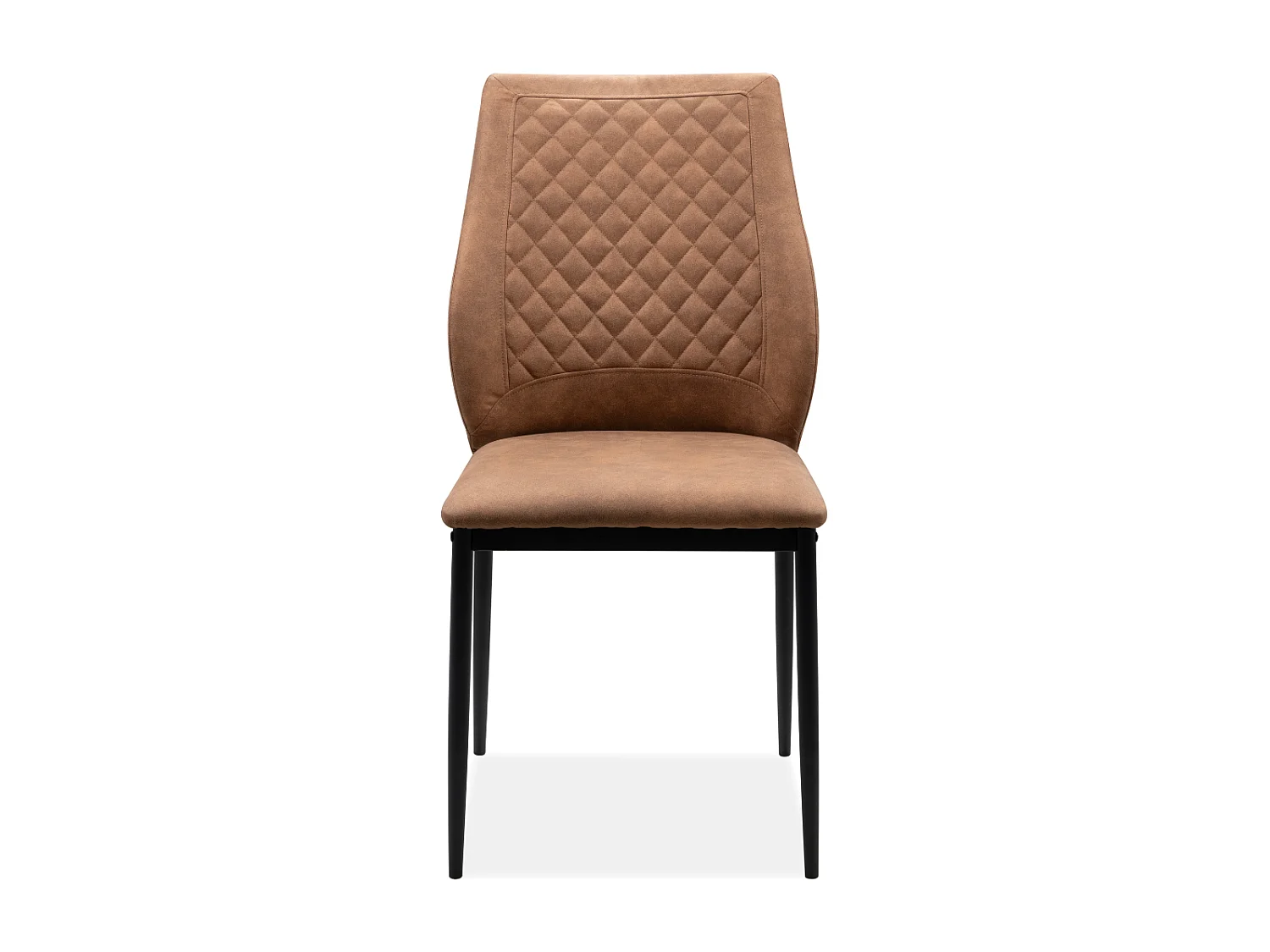 Lot de 4 chaises en tissu capitonné avec structure en métal L48cm - LILLIE