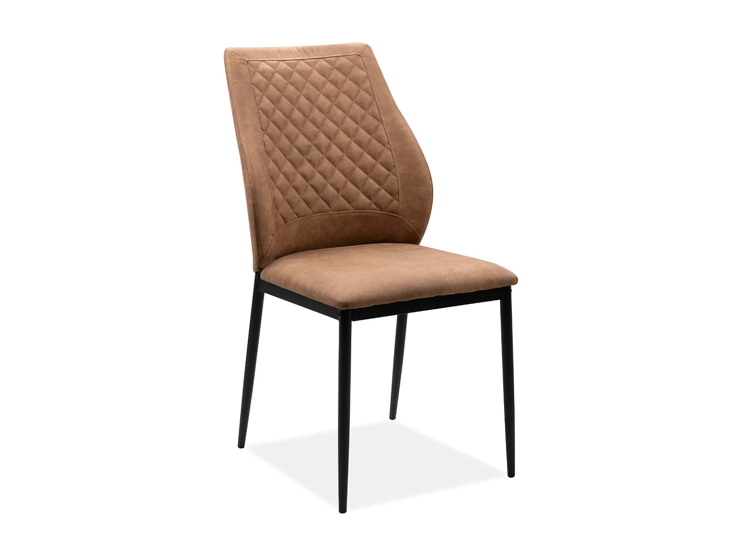 Lot de 4 chaises en tissu capitonné avec structure en métal L48cm - LILLIE
