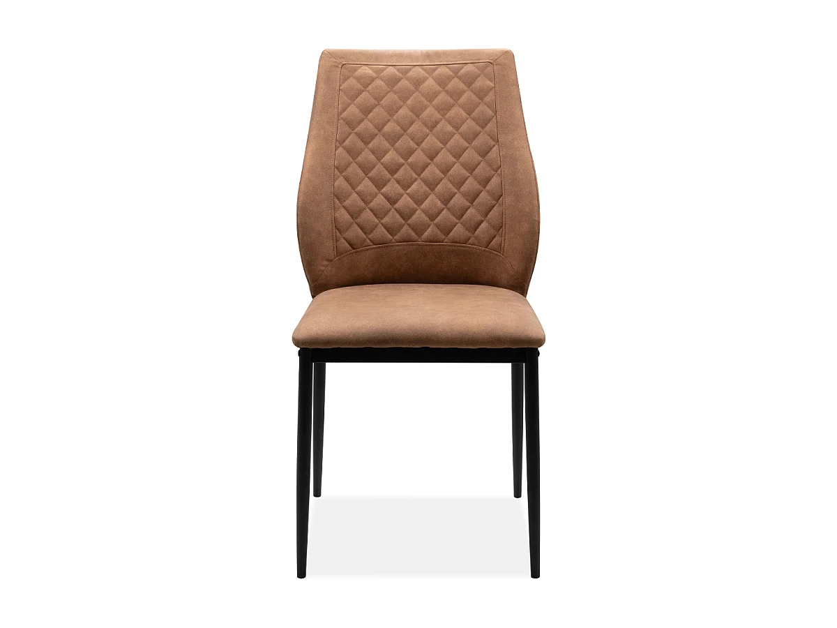 Lot de 4 chaises en tissu capitonné avec structure en métal L48cm - LILLIE