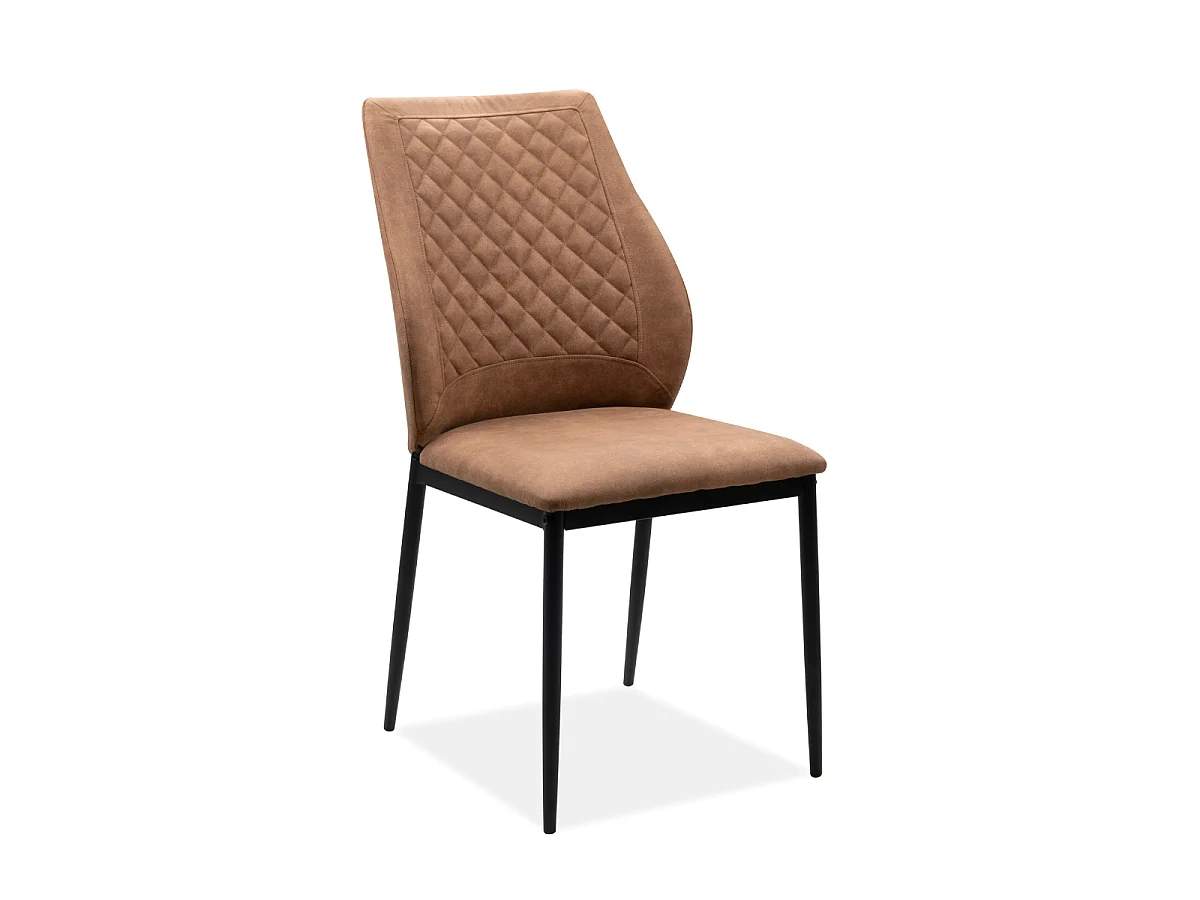 Lot de 4 chaises en tissu capitonné avec structure en métal L48cm - LILLIE