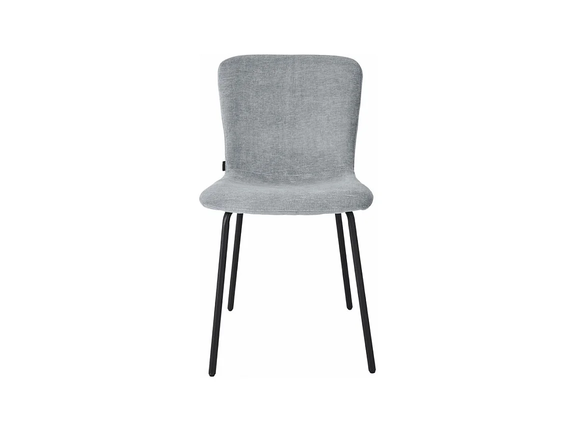 Lot de 4 chaises de repas en tissu gris clair pieds métal – ASTRID