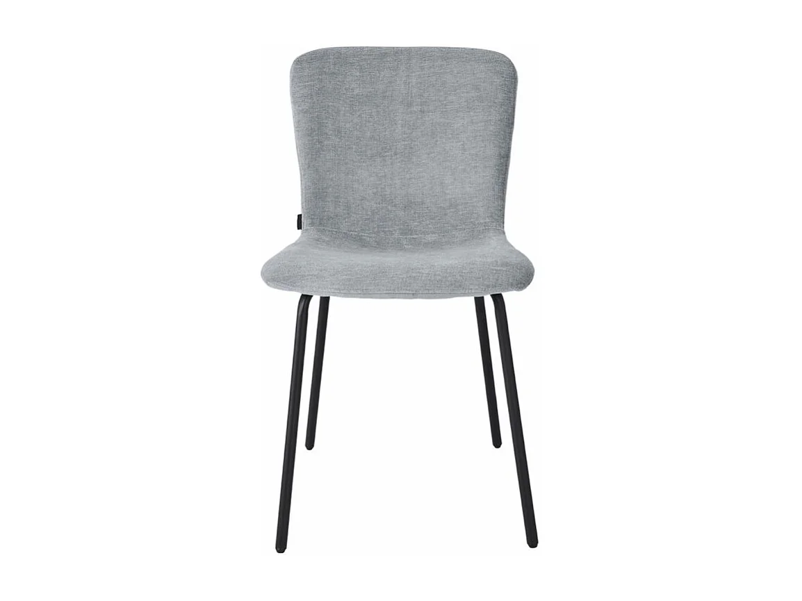 Lot de 4 chaises de repas en tissu gris clair pieds métal – ASTRID