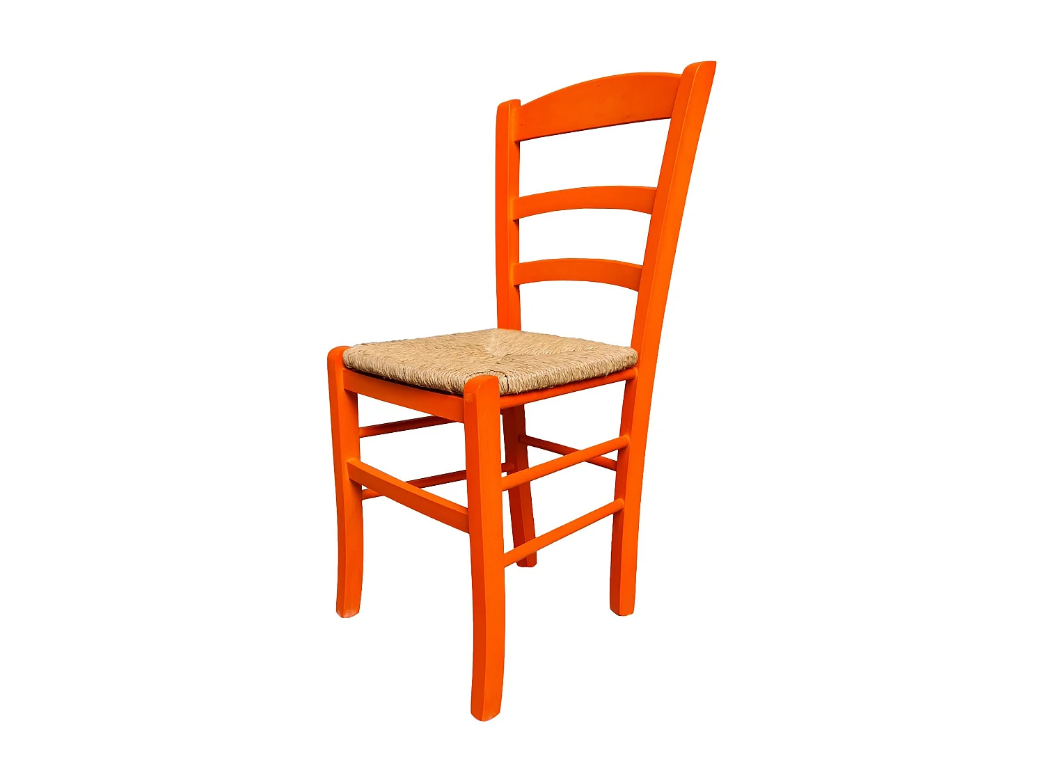 Sedia paesana paglia anilina arancione