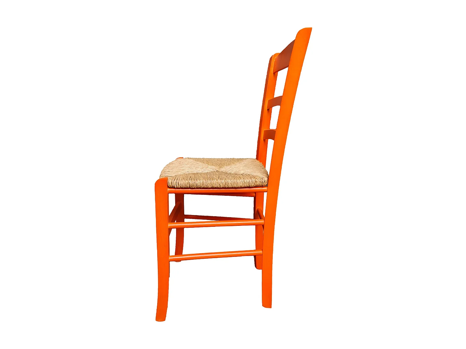 Sedia paesana paglia anilina arancione
