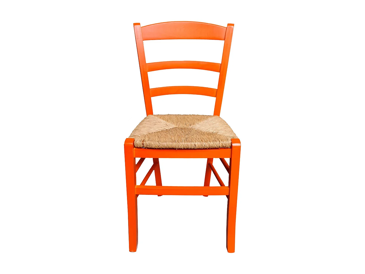 Sedia paesana paglia anilina arancione