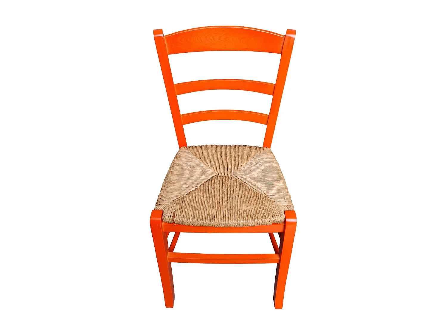 Sedia paesana paglia anilina arancione