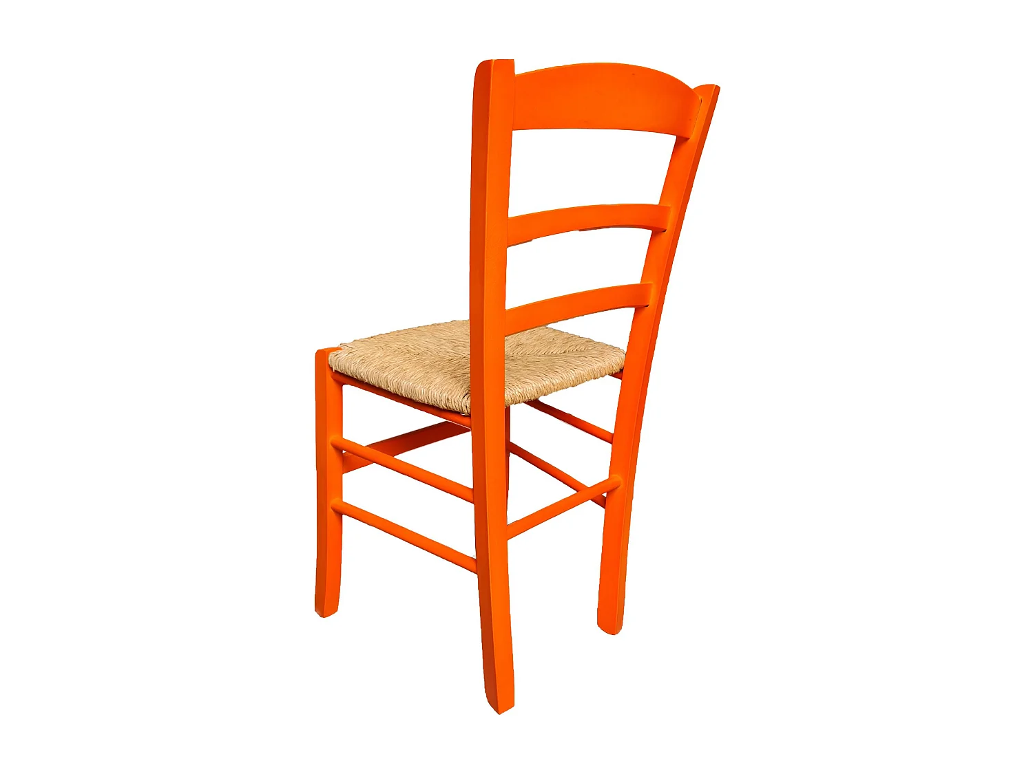 Sedia paesana paglia anilina arancione