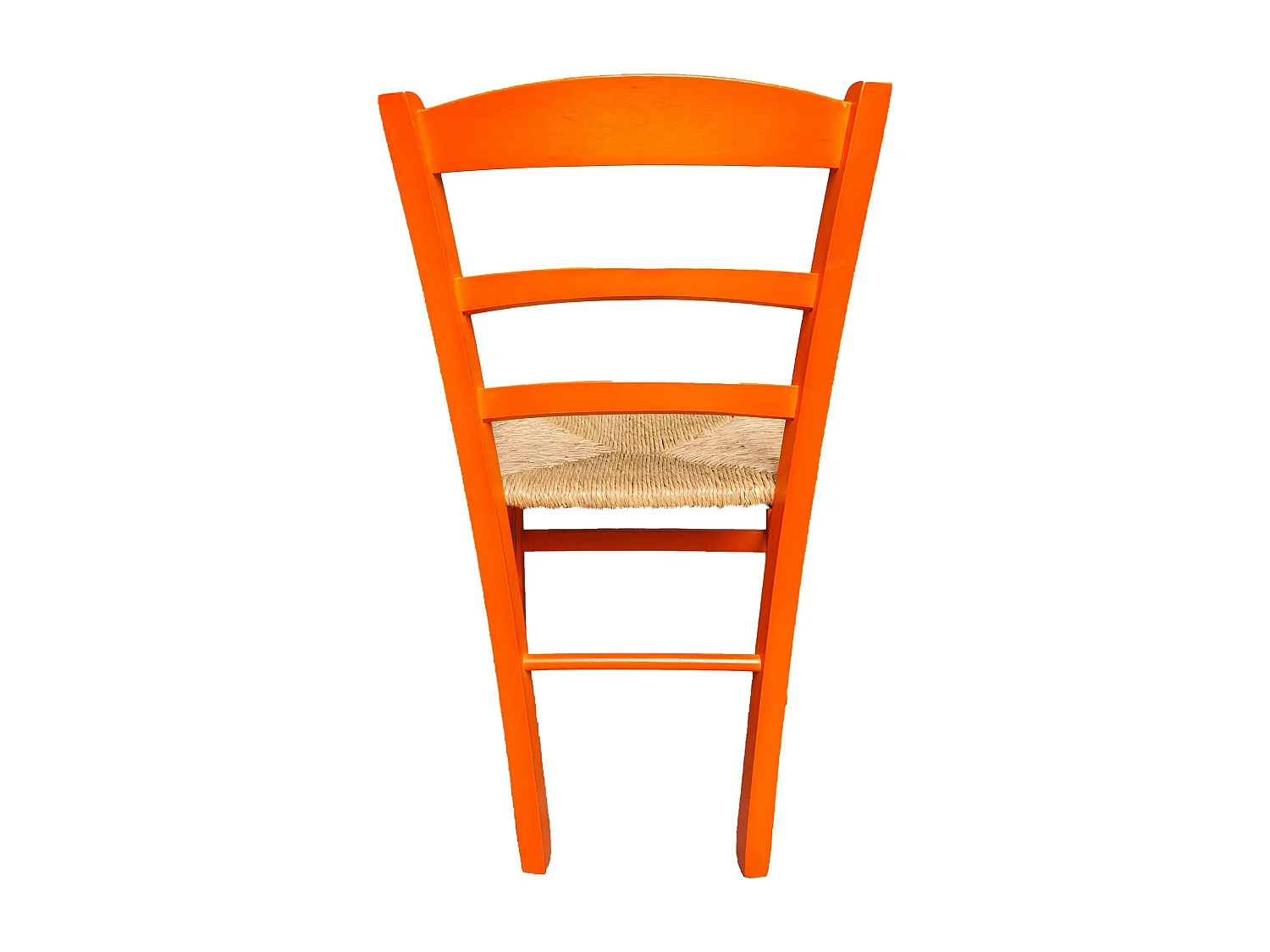Sedia paesana paglia anilina arancione