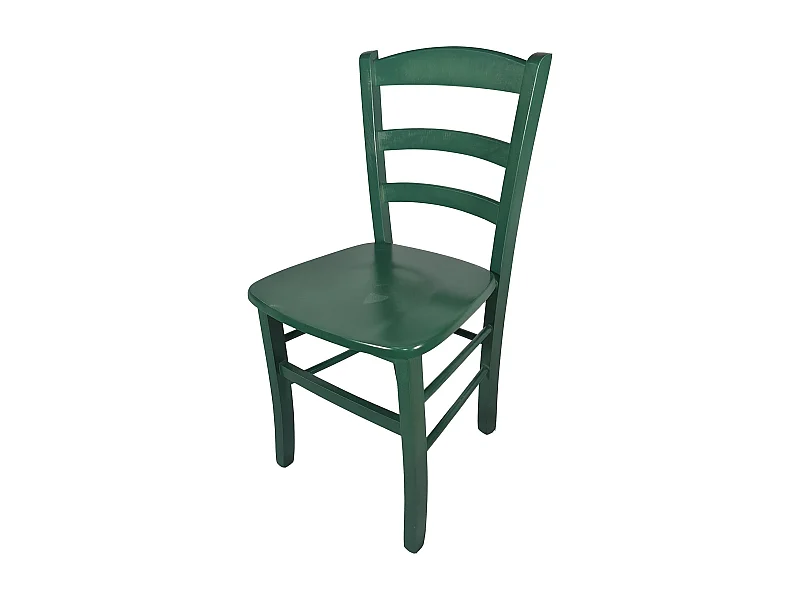 sedia paesana massello laccata verde