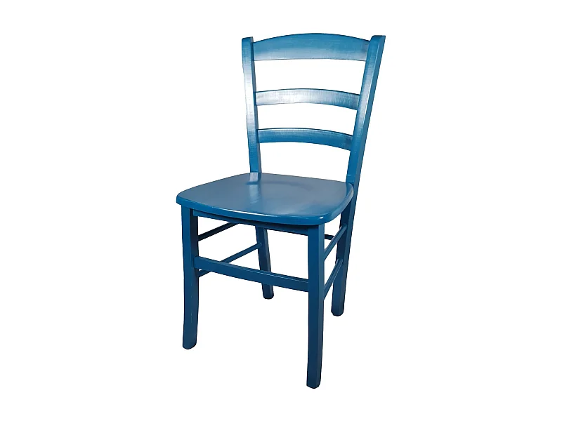 Sedia paesana massello laccata azzurra