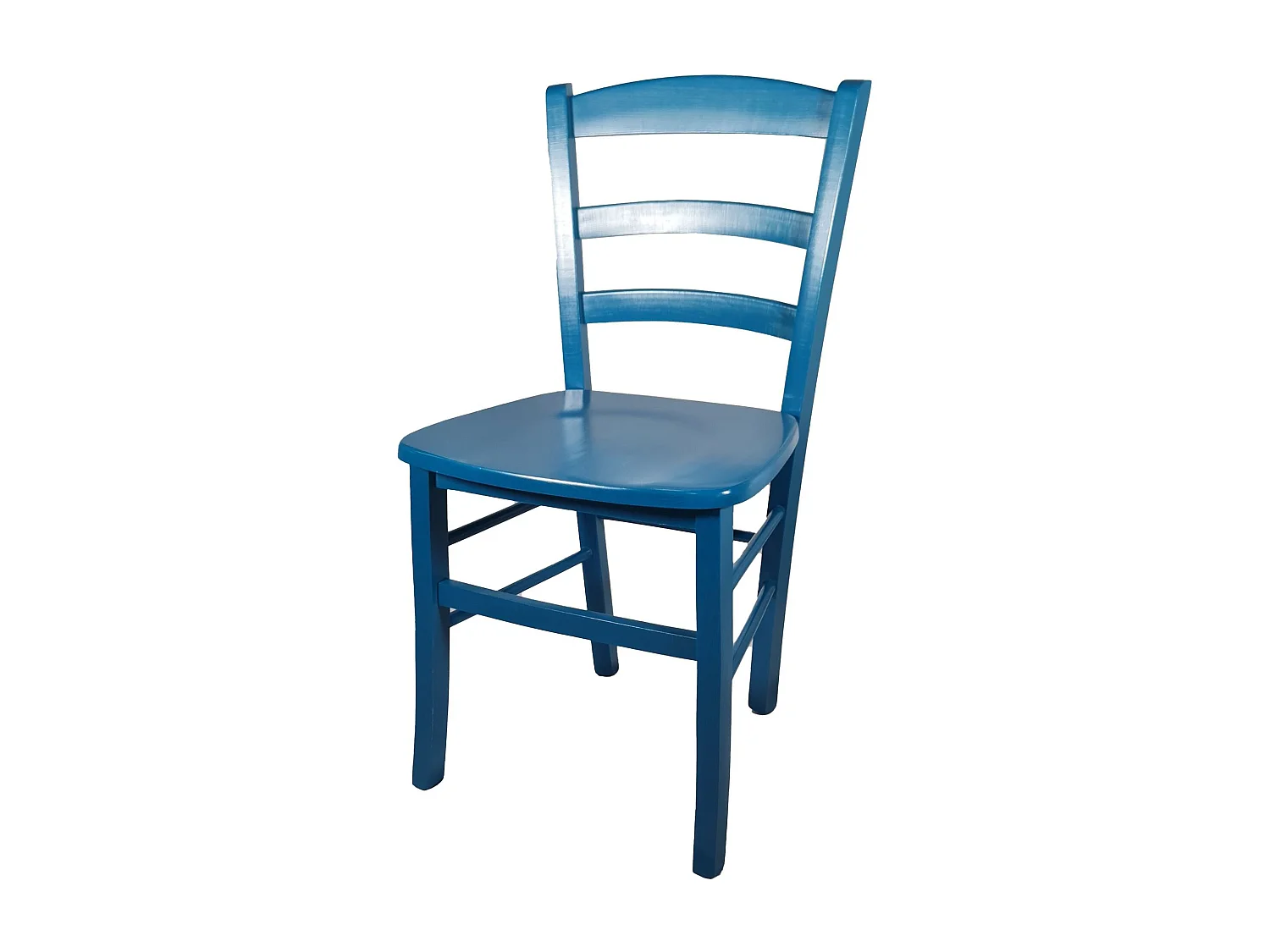 Sedia paesana massello laccata azzurra