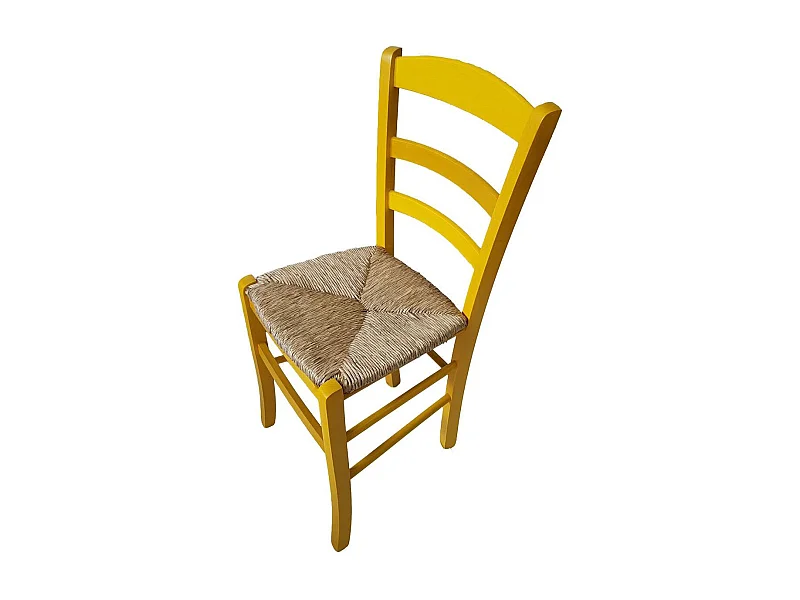 Sedia paesana paglia anilina giallo