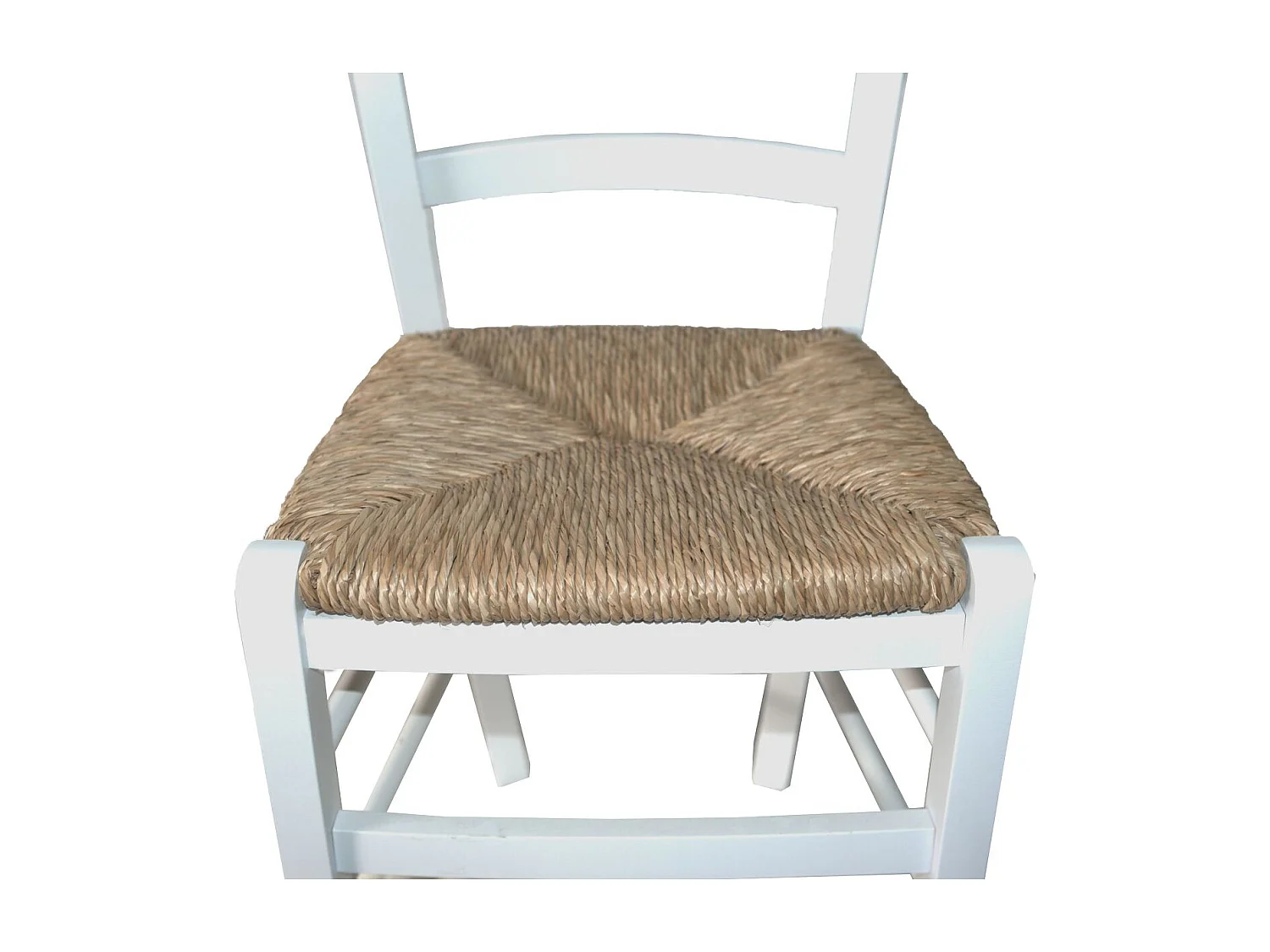 Sedia paesana paglia laccata bianca