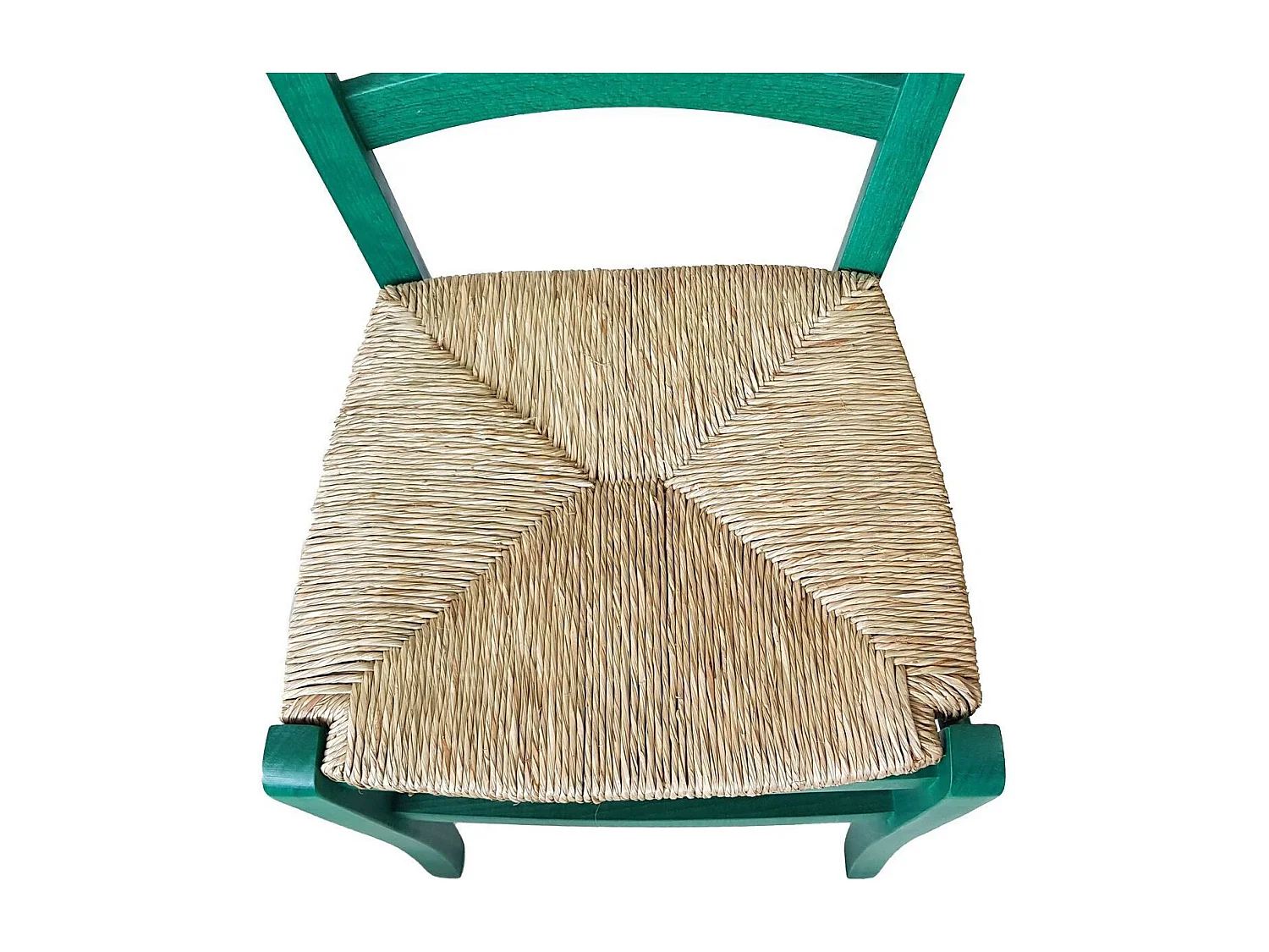 Sedia paesana paglia anilina verde