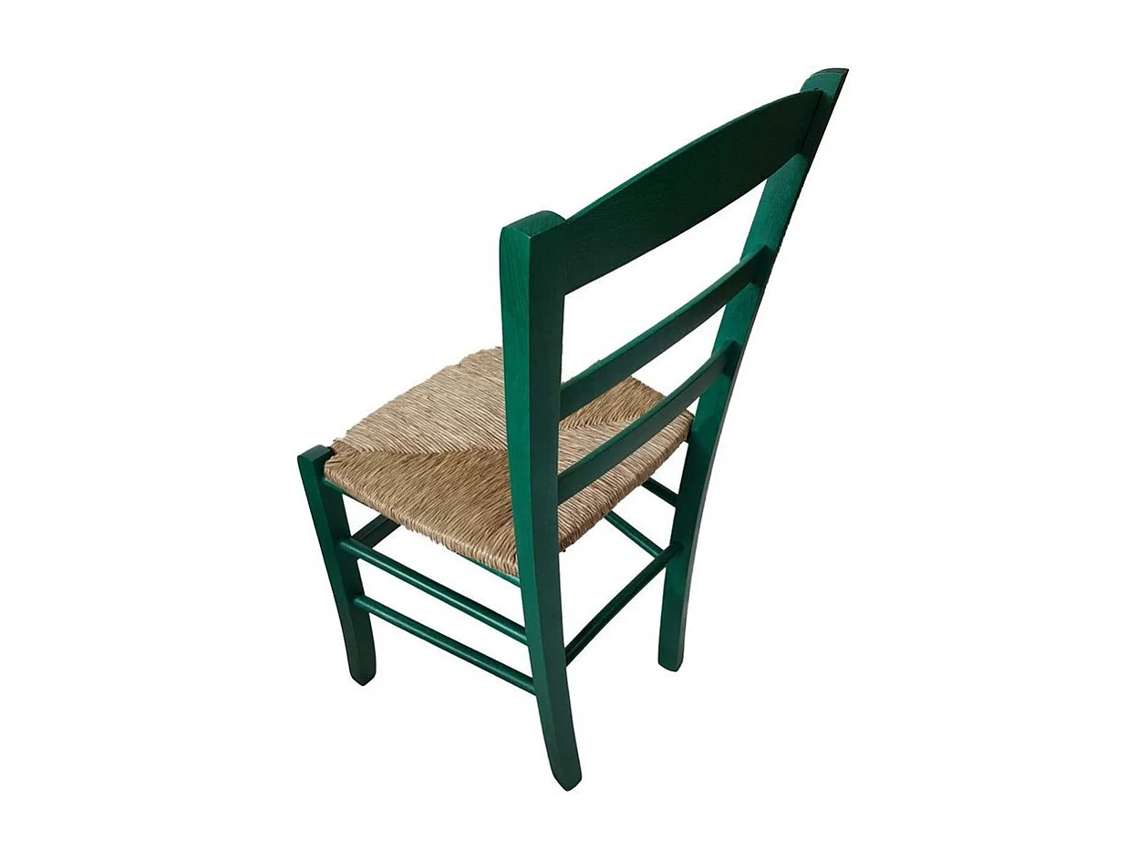Sedia paesana paglia anilina verde