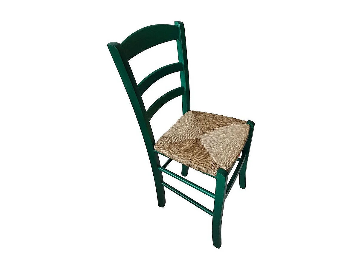 Sedia paesana paglia anilina verde