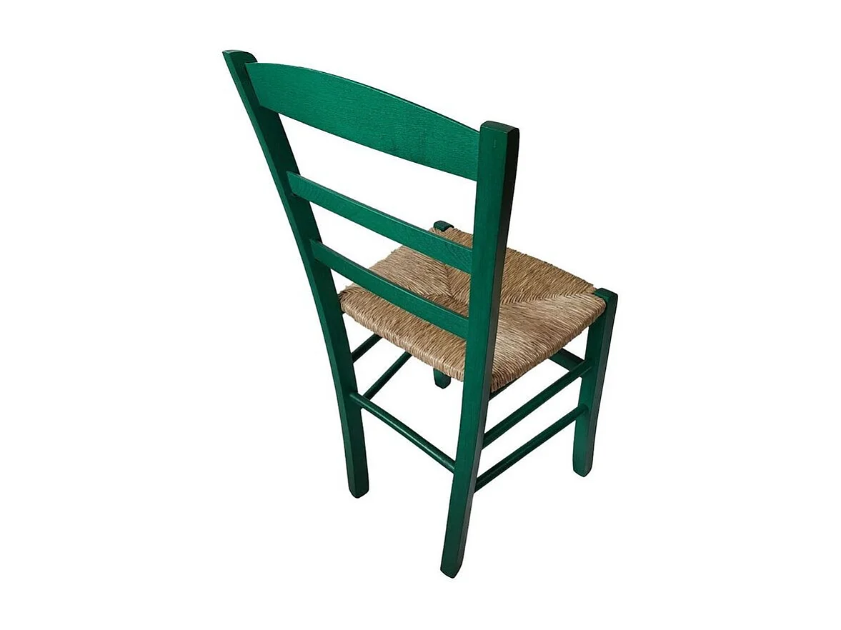 Sedia paesana paglia anilina verde
