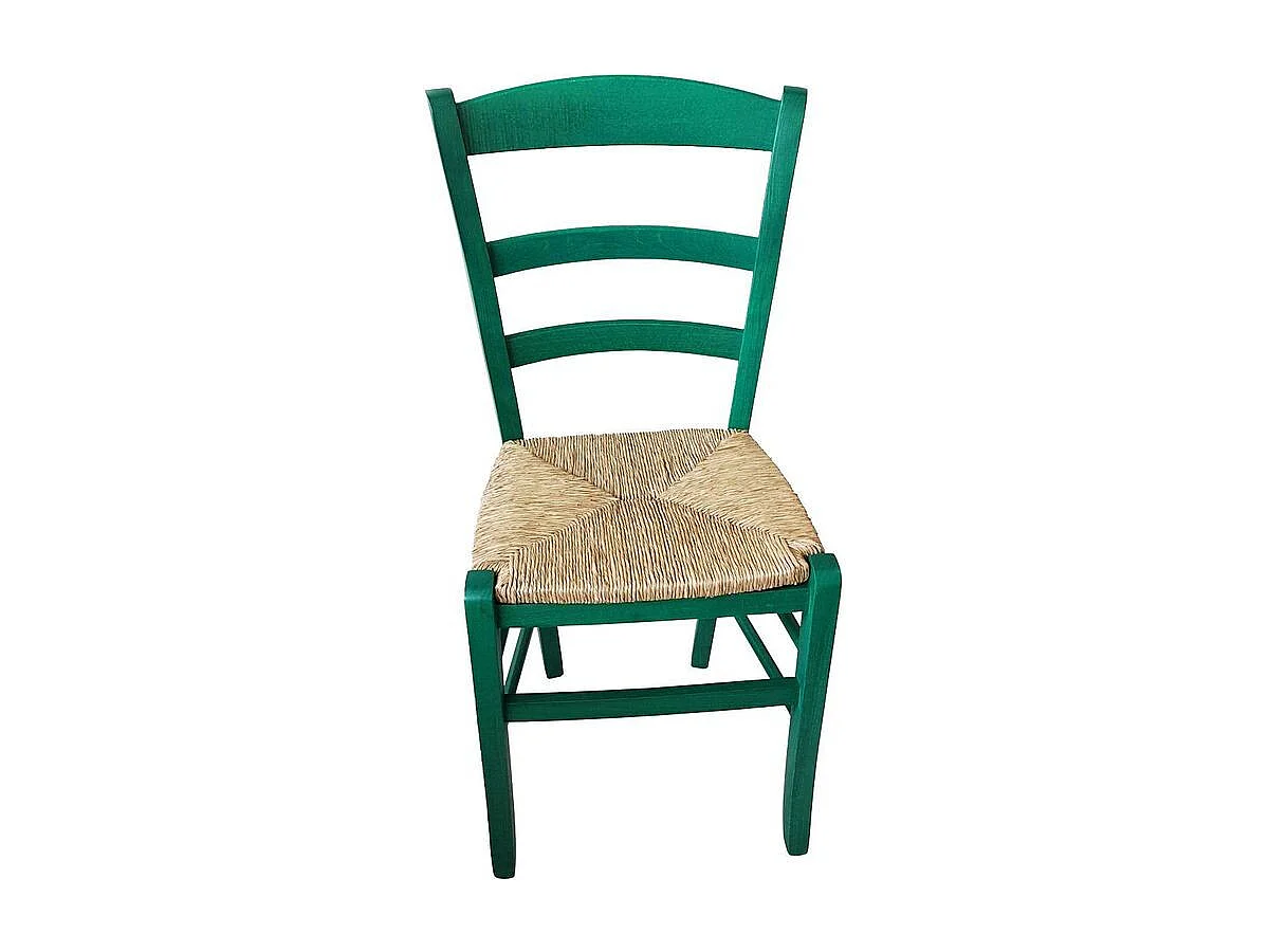Sedia paesana paglia anilina verde