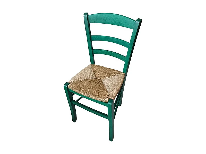 Sedia paesana paglia anilina verde