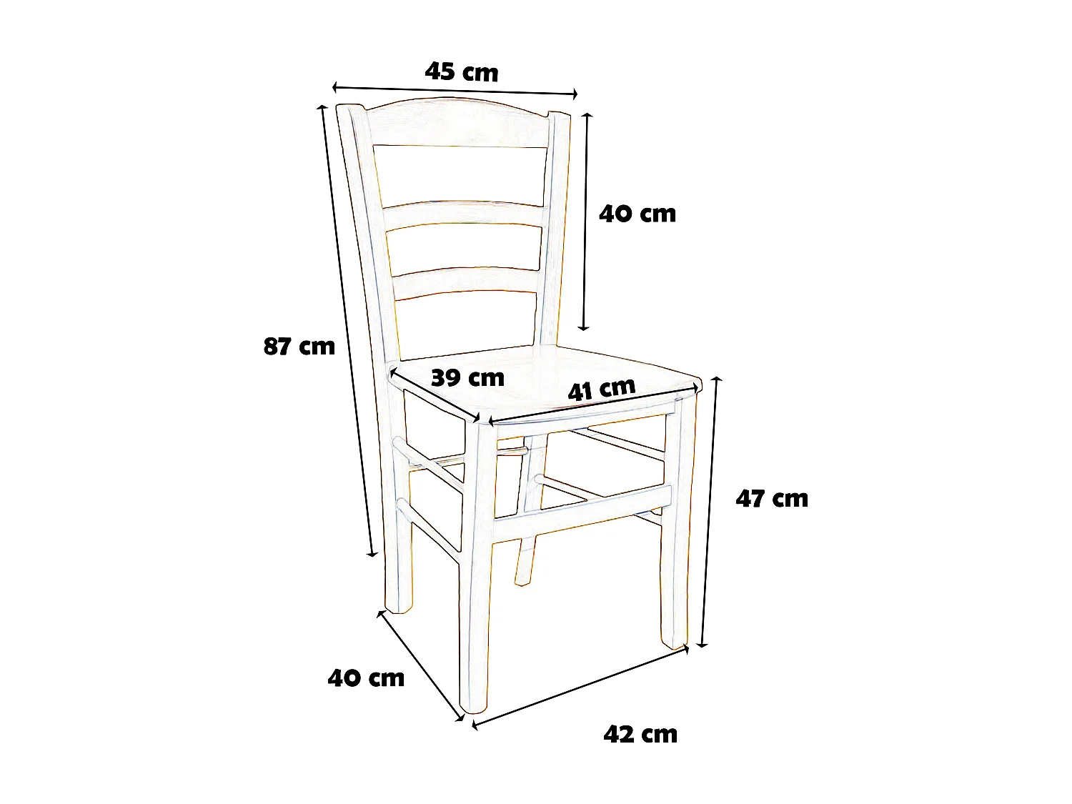 Sedia Paesana Massello Anilina Giallo