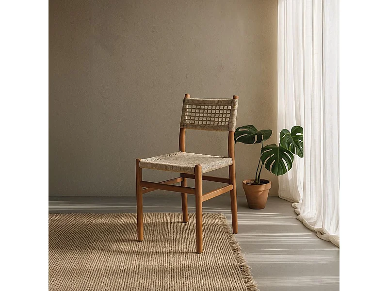 Chaise en bois massif naturel 50x82