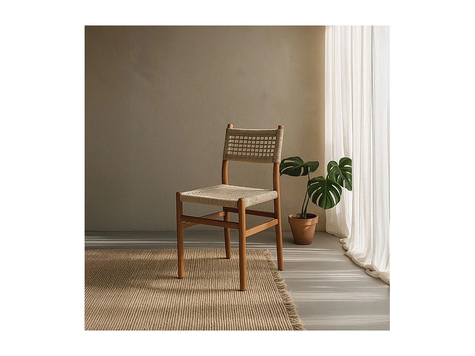 Chaise en bois massif naturel 50x82