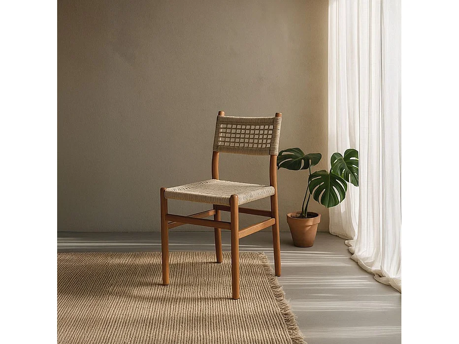 Chaise en bois massif naturel 50x82