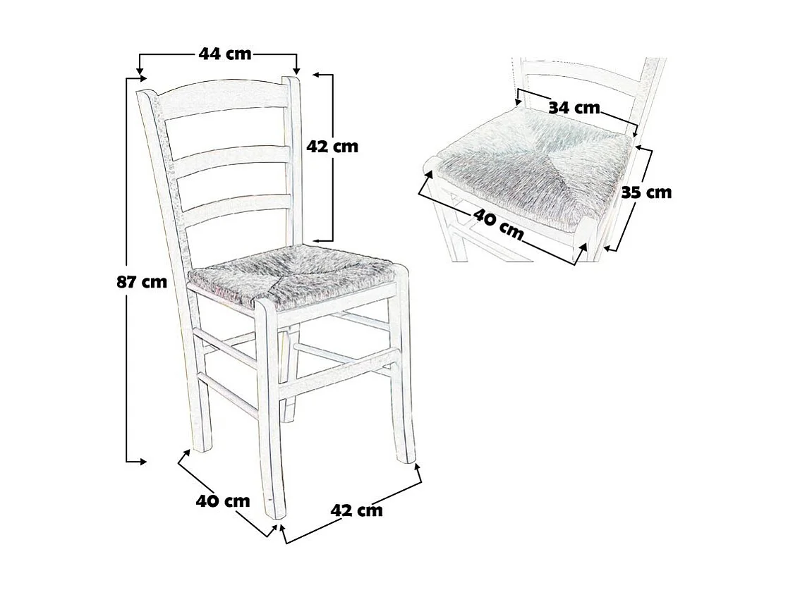 Stock 12 sedie paesana paglia noce