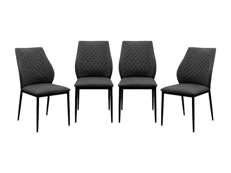 4er-Set Stühle aus gestepptem Stoff mit Metallgestell, 48 cm – LILLIE