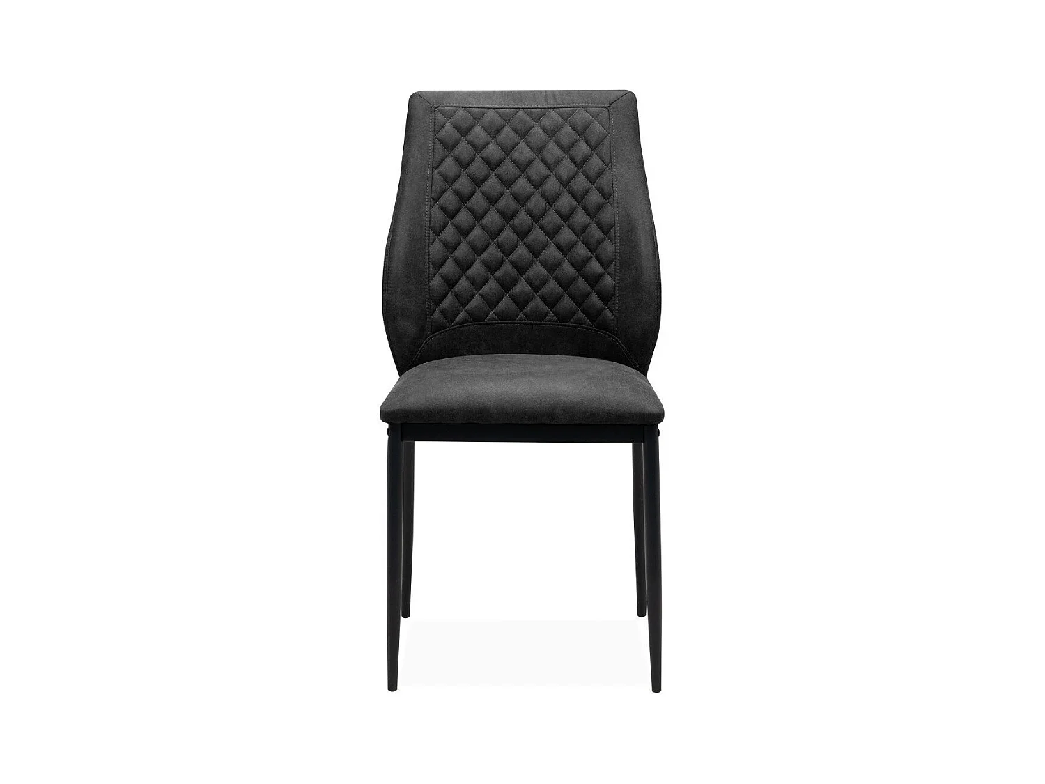 Lot de 4 chaises en tissu capitonné avec structure en métal L48cm - LILLIE