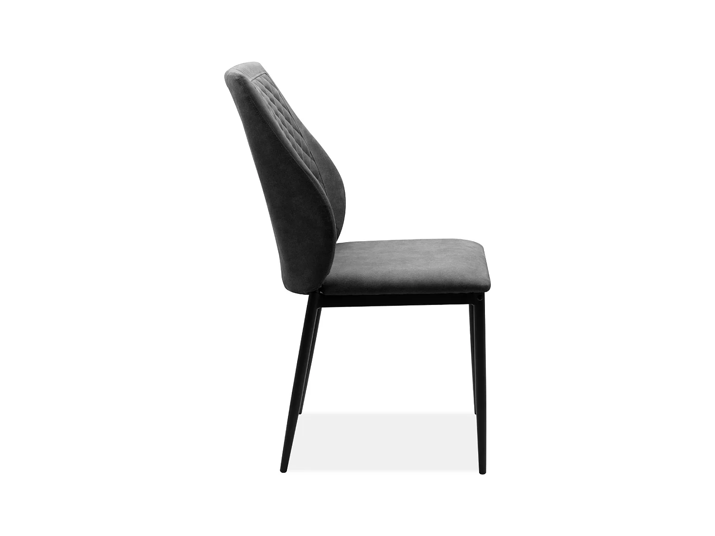 Lot de 4 chaises en tissu capitonné avec structure en métal L48cm - LILLIE