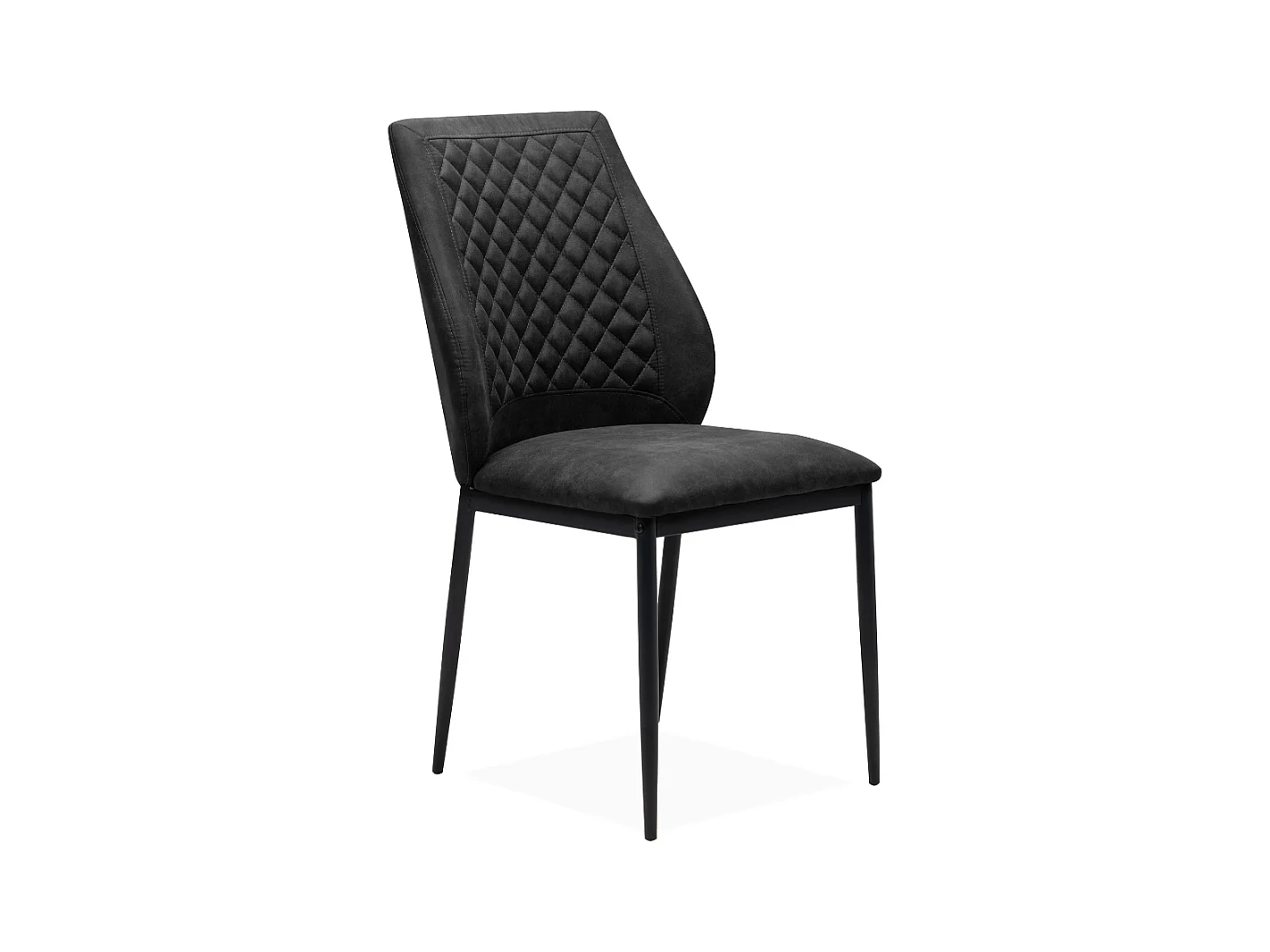 Lot de 4 chaises en tissu capitonné avec structure en métal L48cm - LILLIE