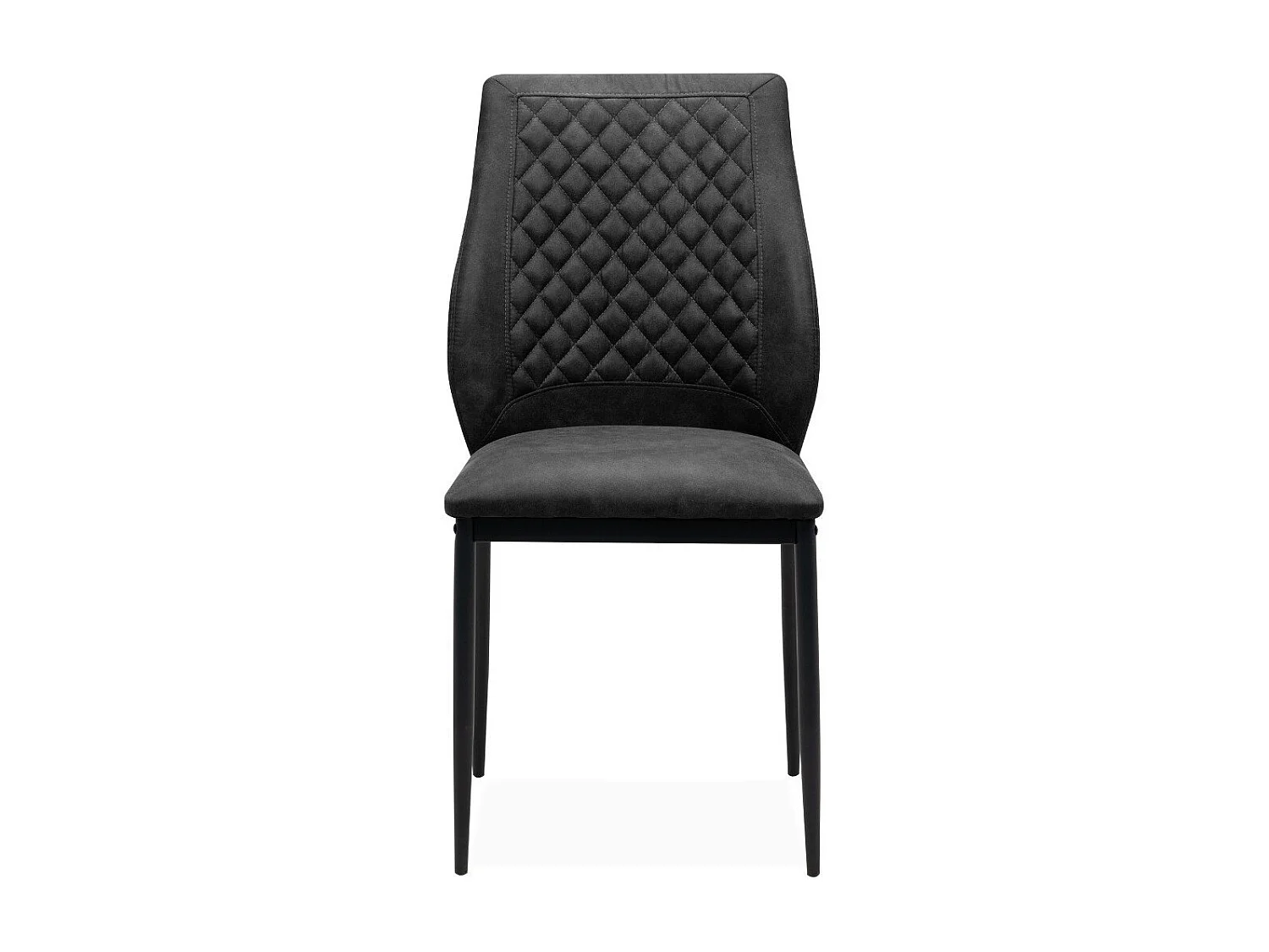 Lot de 4 chaises en tissu capitonné avec structure en métal L48cm - LILLIE