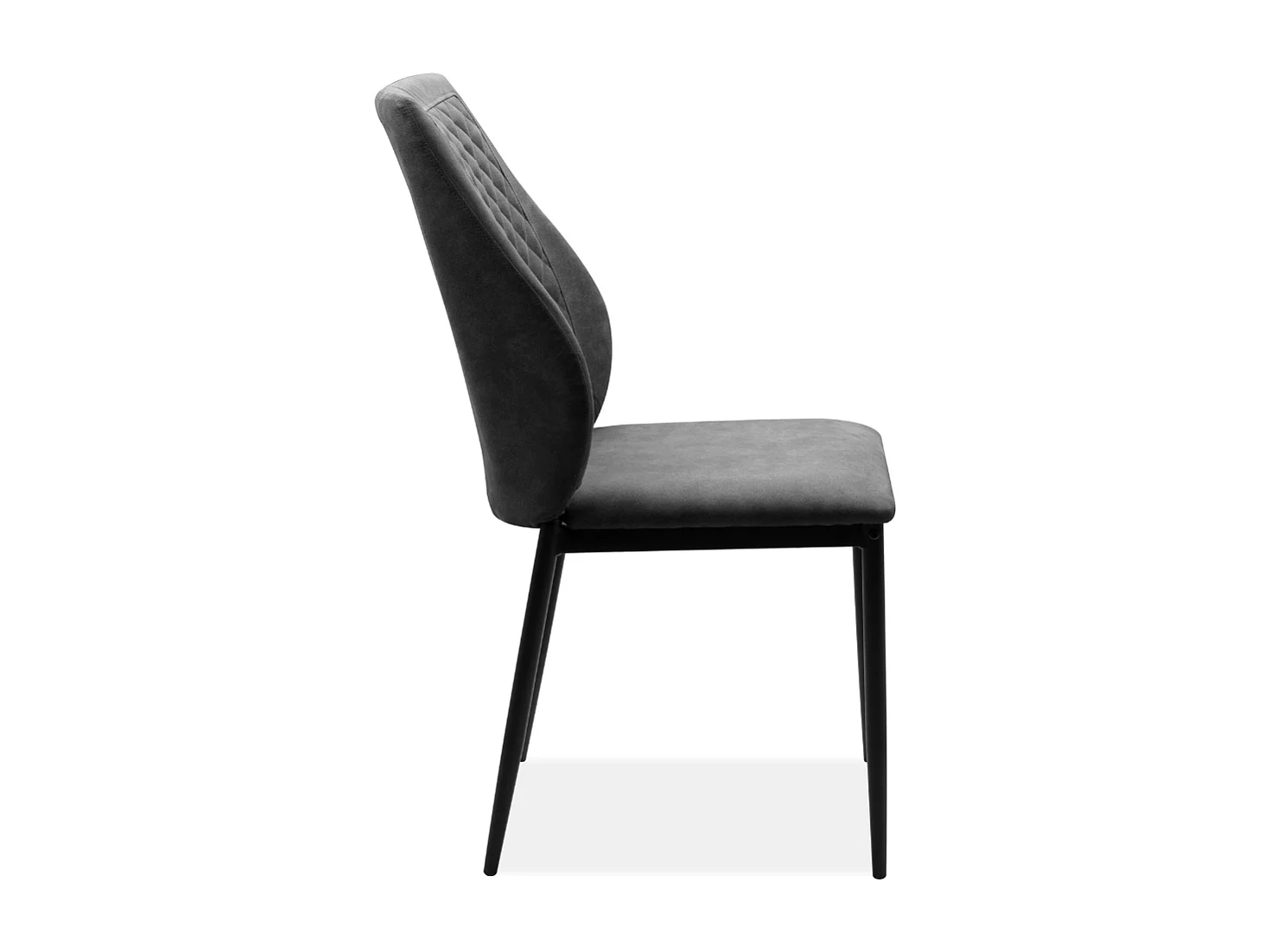 Lot de 4 chaises en tissu capitonné avec structure en métal L48cm - LILLIE