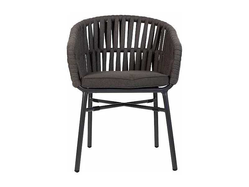 Chaise en aluminium avec corde gris 58x61x77
