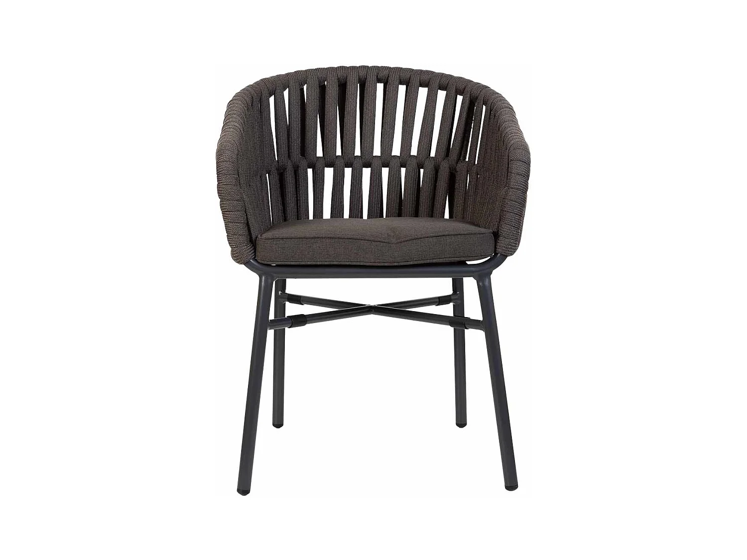 Chaise en aluminium avec corde gris 58x61x77