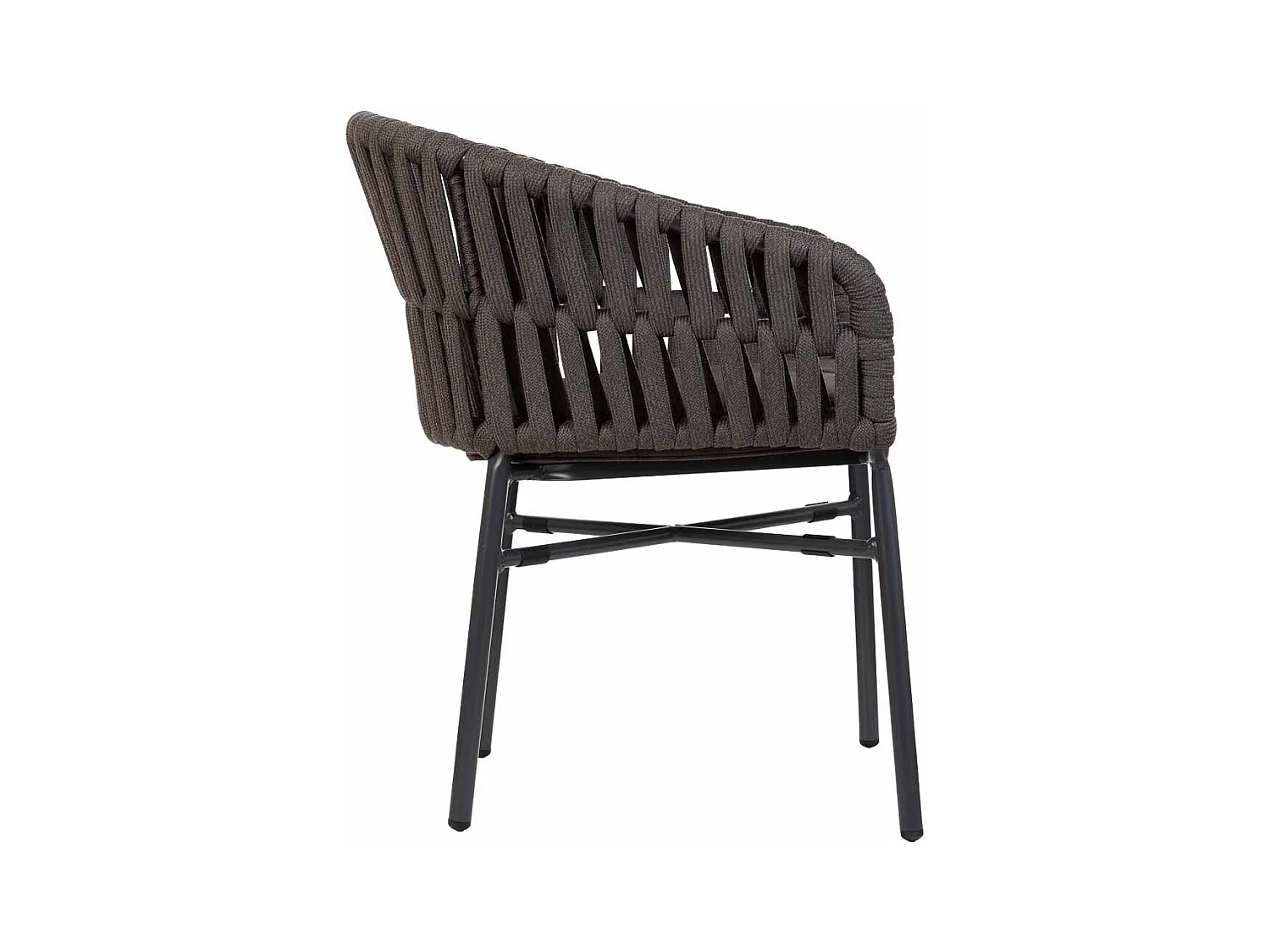 Silla de aluminio con cuerda gris 58x61x77