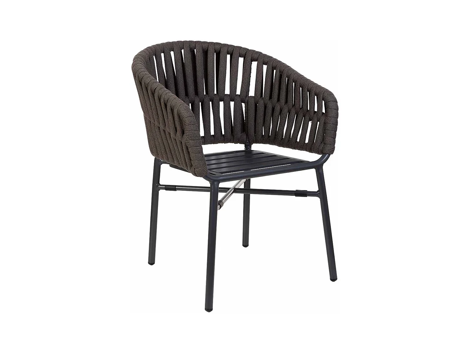 Silla de aluminio con cuerda gris 58x61x77