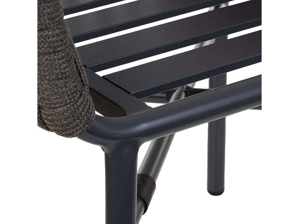 Silla de aluminio con cuerda gris 58x61x77