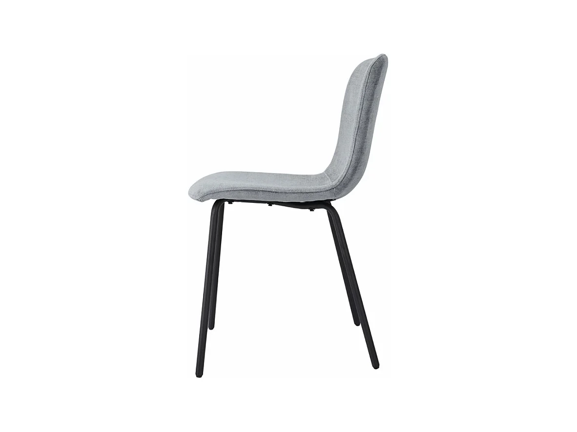 Lot de 2 chaises de repas en tissu gris clair pieds métal – ASTRID