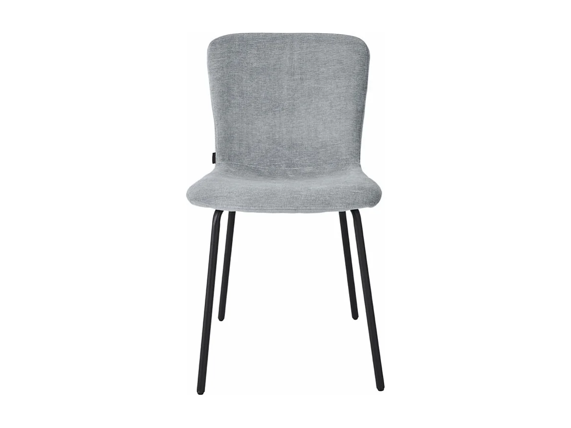 Lot de 2 chaises de repas en tissu gris clair pieds métal – ASTRID