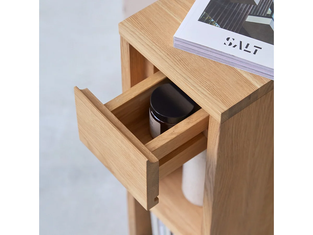 Comodino in legno di quercia massello Eden